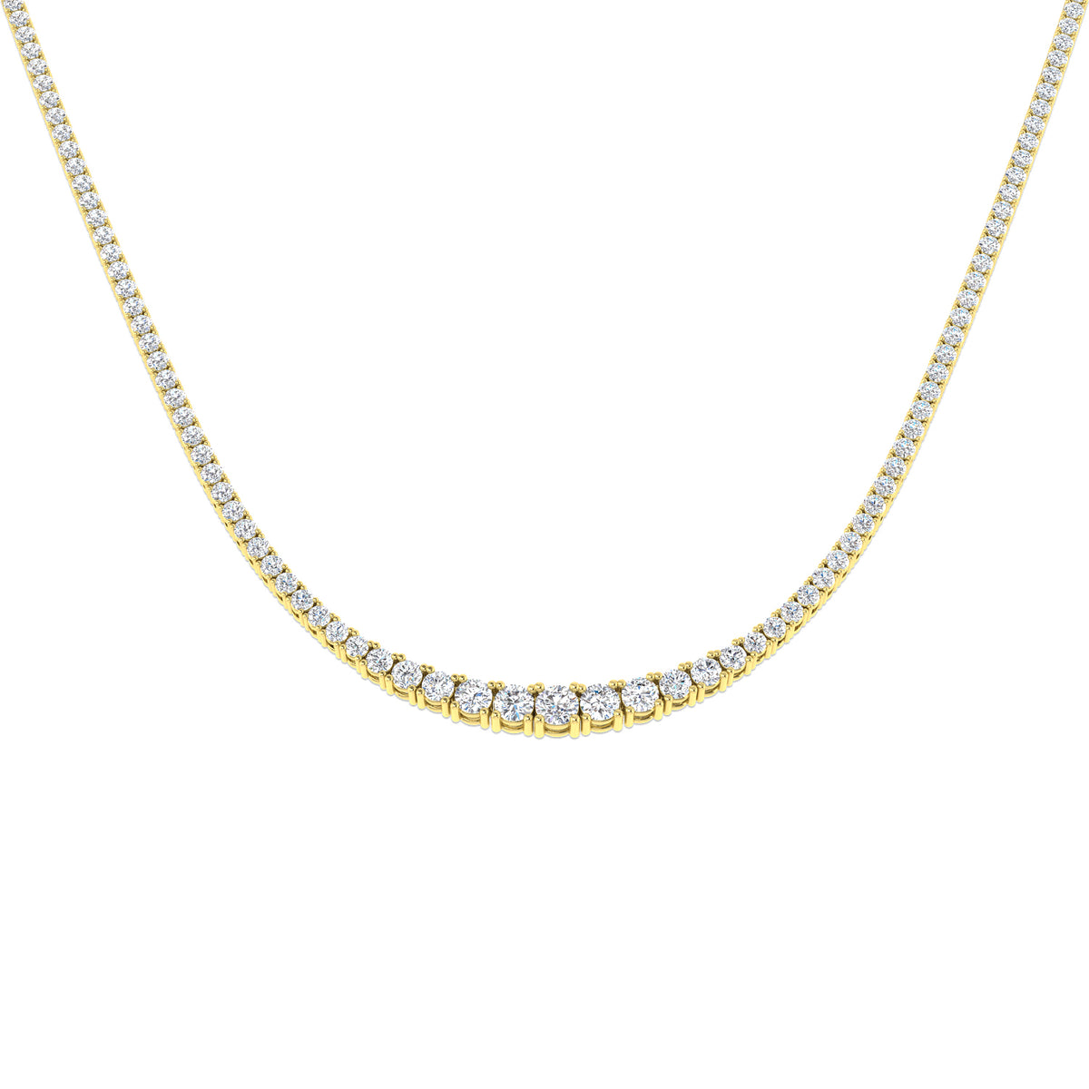 9ct Yellow Gold Round Lab Grown Diamond Necklace 1