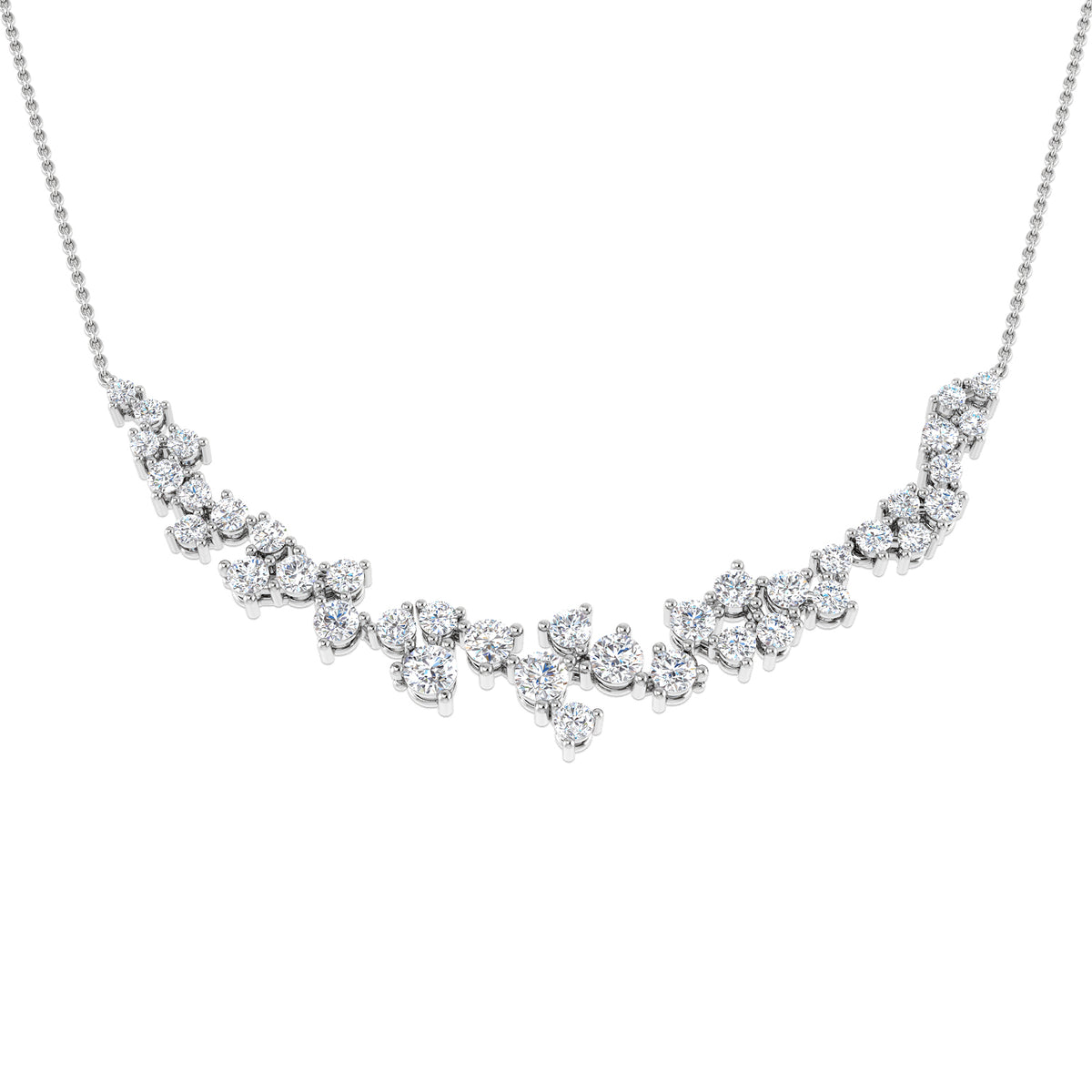 9ct White Gold Round Lab Grown Diamond Necklace 1