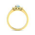 9ct Yellow Gold Oval Opal and Diamond Ring 2