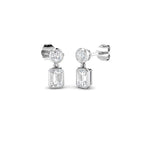 9ct White Gold Emerald Cut Lab Grown Diamond Earrings 1