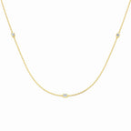 9ct Yellow Gold Emerald Cut Lab Grown Diamond Necklace 1