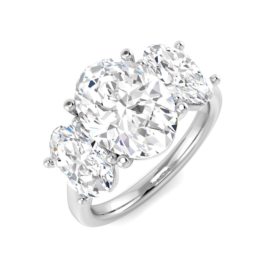 9ct White Gold Oval Lab Grown Diamond Ring 1