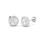 18ct White Gold Round Lab Grown Diamond Earrings 1