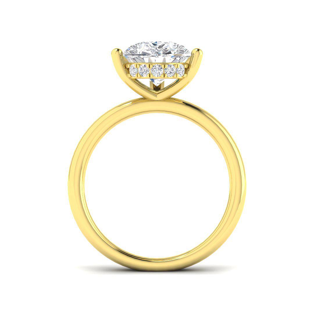 9ct Yellow Gold Pear Lab Grown Diamond Ring 2