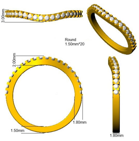 9ct Yellow Gold Round Diamond Ring 3