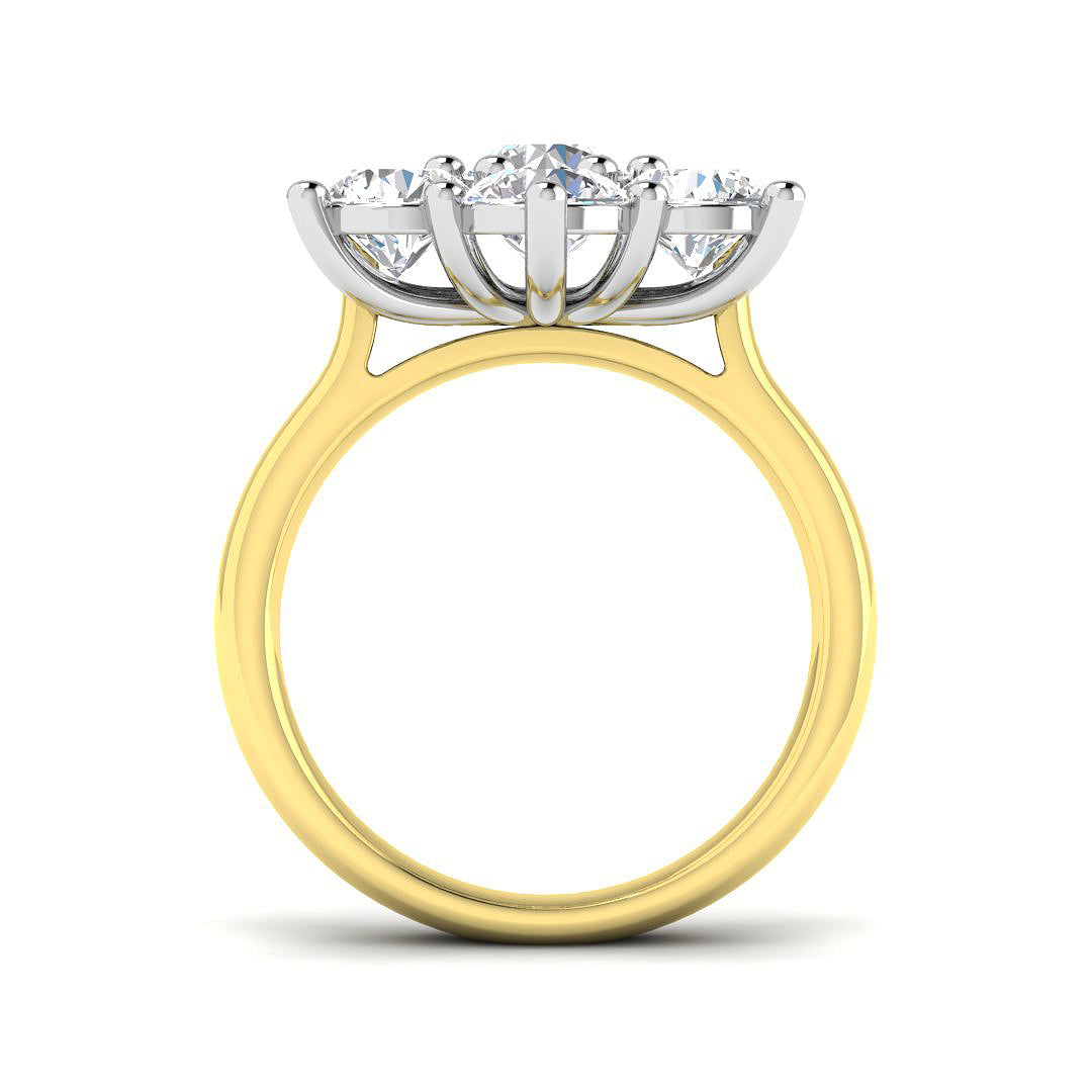 9ct Two Tone Round Lab Grown Diamond Ring 2