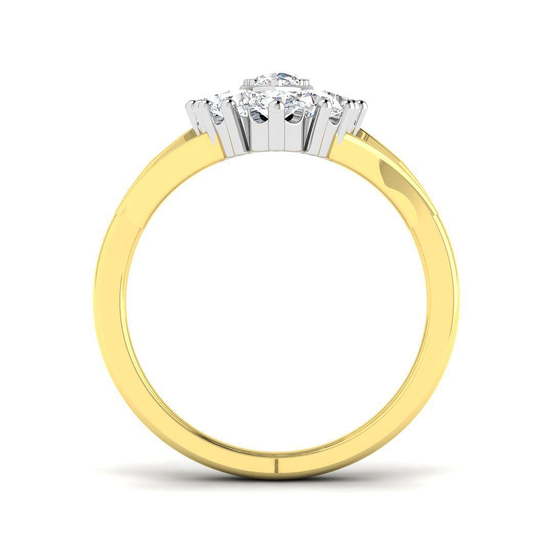 9ct Two Tone Round Lab Grown Diamond Ring 2