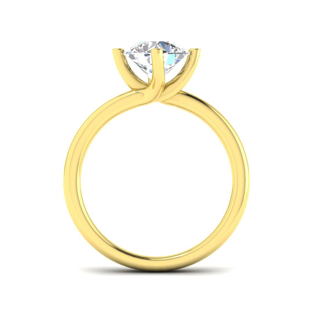 9ct Yellow Gold Round Lab Grown Diamond Ring 2