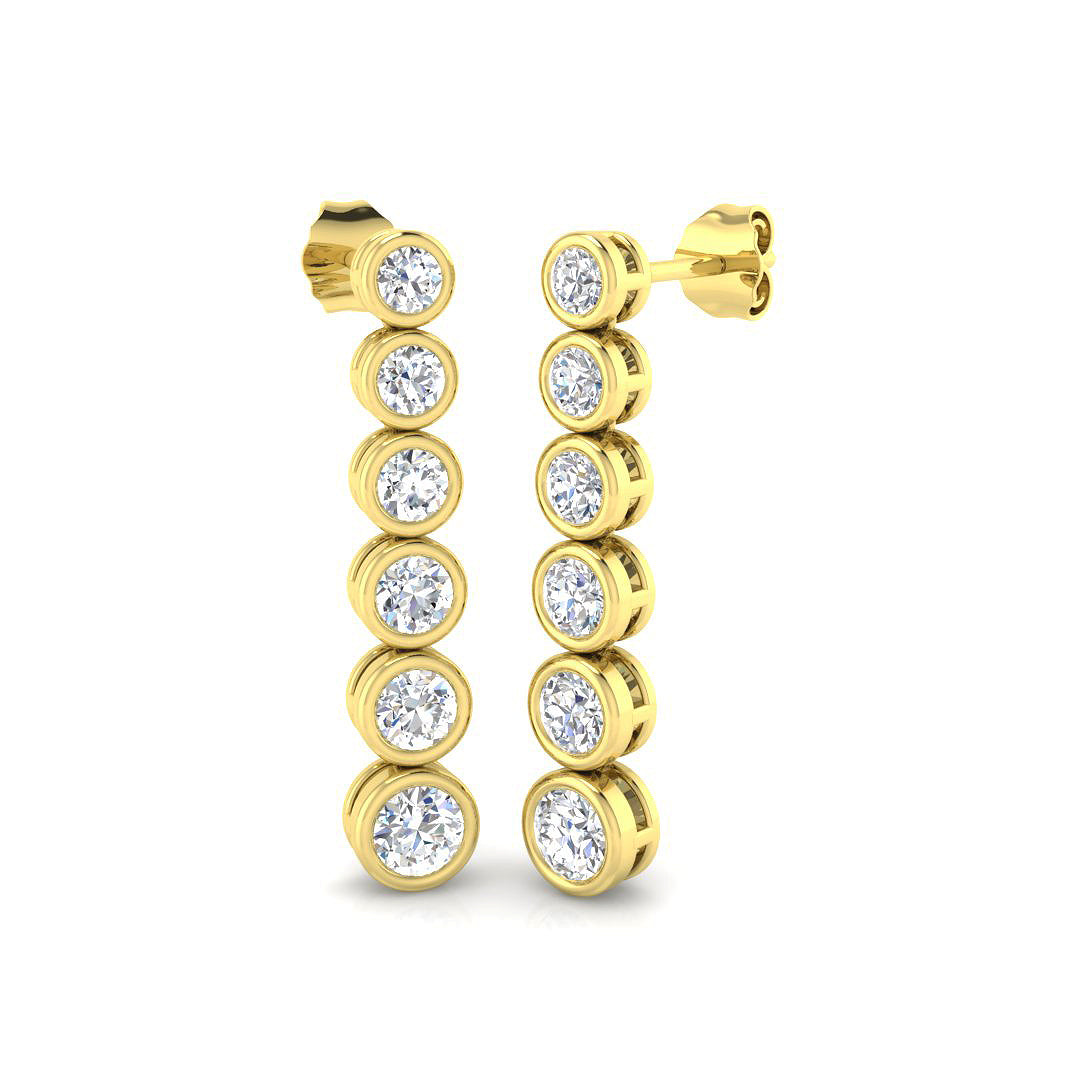 9ct Yellow Gold Round Lab Grown Diamond Earrings 1