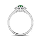 Platinum Oval Emerald and Diamond Ring 2