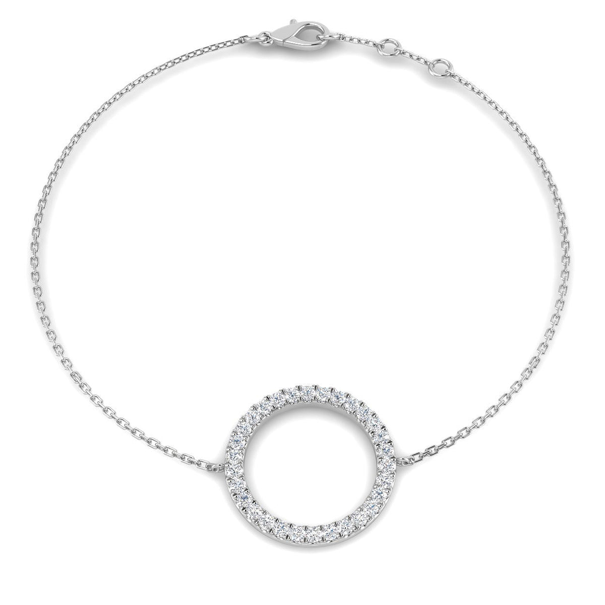 9ct White Gold Round Lab Grown Diamond Bracelet 1