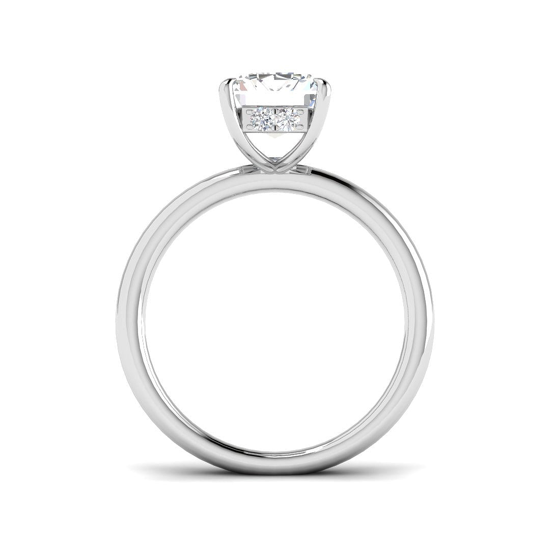 9ct White Gold Emerald Cut Lab Grown Diamond Ring 2