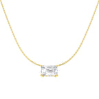 9ct Yellow Gold Emerald Cut Lab Grown Diamond Necklace 1