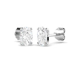 9ct White Gold Oval Lab Grown Diamond Earrings 1