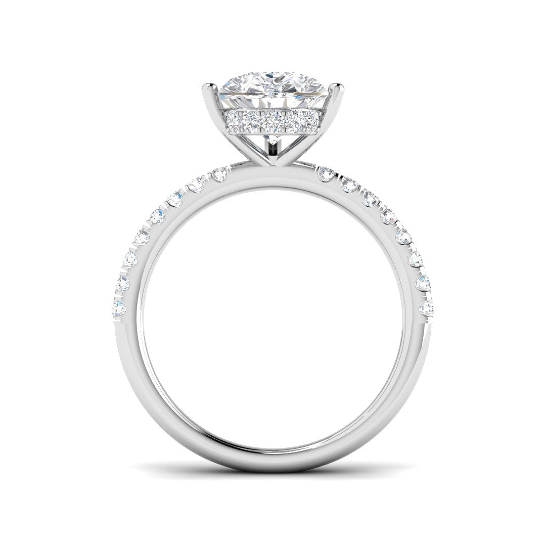 9ct White Gold Pear Lab Grown Diamond Ring 2