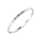 9ct White Gold Round Lab Grown Diamond Bangle 1