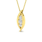 9ct Yellow Gold Round Lab Grown Diamond Pendant 1