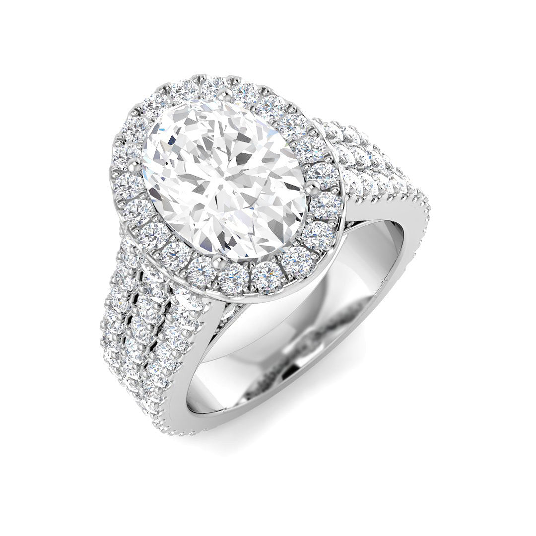 9ct White Gold Oval Lab Grown Diamond Ring 1