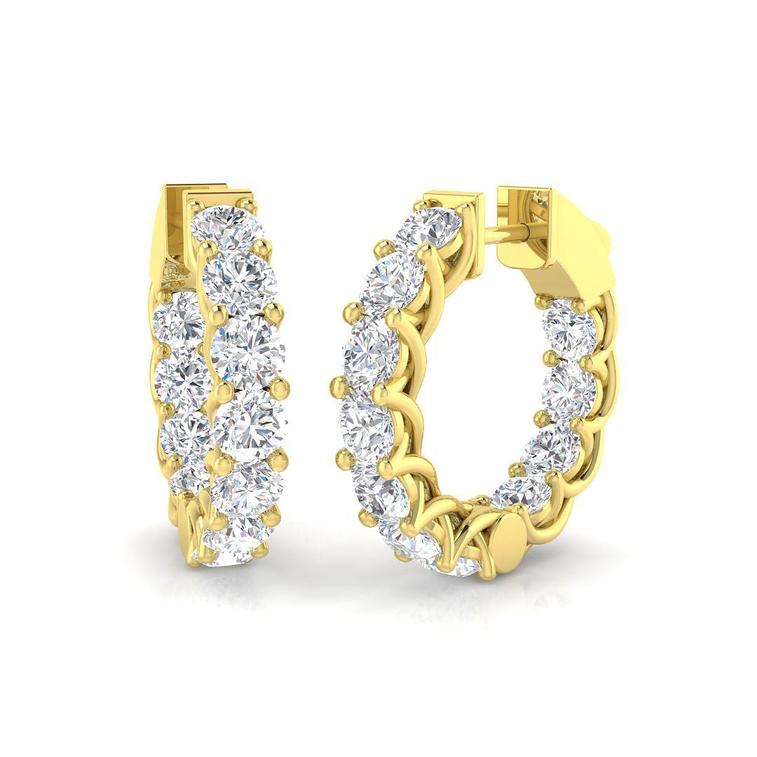 9ct Yellow Gold Round Lab Grown Diamond Earrings 1