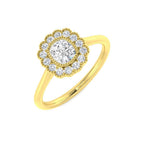 9ct Yellow Gold Cushion Diamond Ring 1
