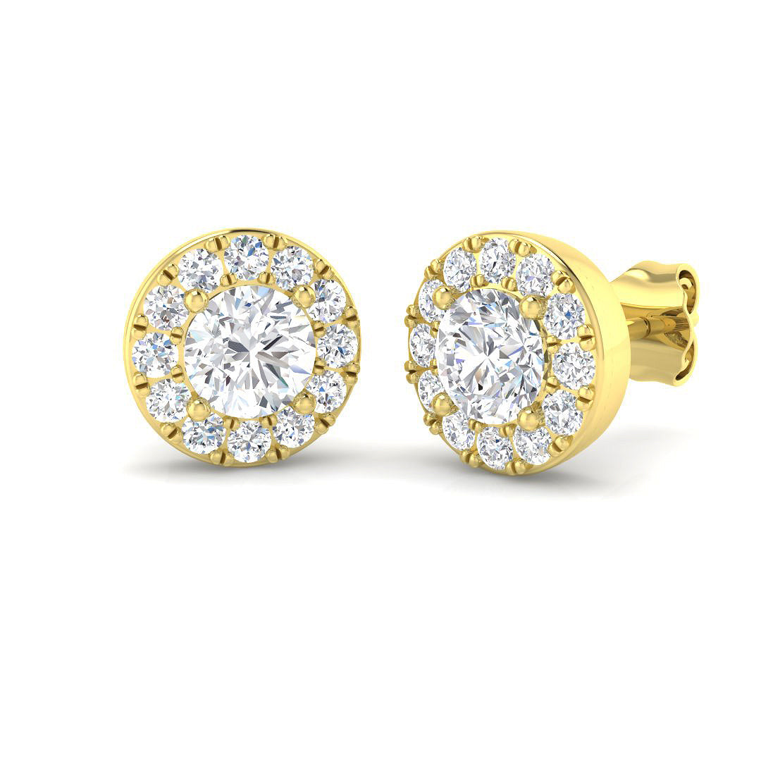 9ct Yellow Gold Round Lab Grown Diamond Earrings 1