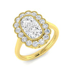 9ct Yellow Gold Cushion Cvd Old Cut Ring 1