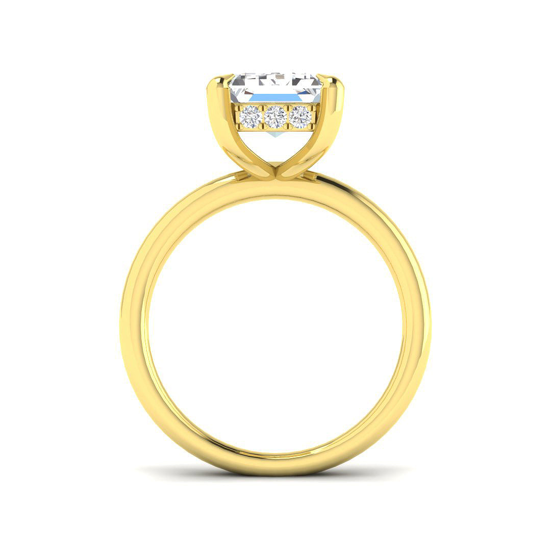 9ct Yellow Gold Radiant Lab Grown Diamond Ring 2