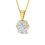 9ct Yellow Gold Round Lab Grown Diamond Pendant 1