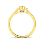 9ct Yellow Gold Baguette and Oval Blue Sapphire and Diamond Ring 2