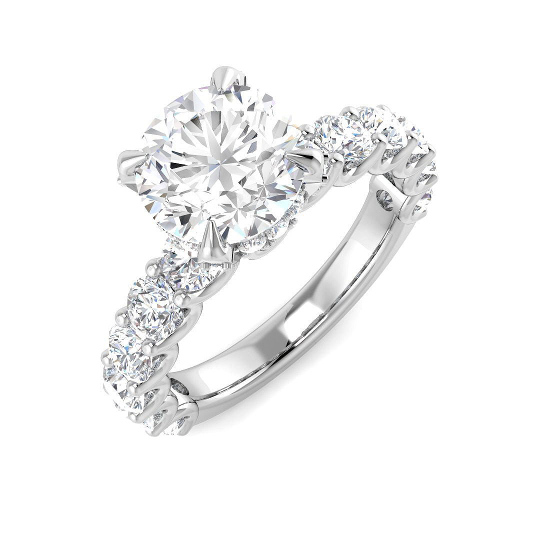 Platinum Round Lab Grown Diamond Ring 1