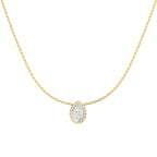 9ct Yellow Gold Pear Lab Grown Diamond Necklace 1