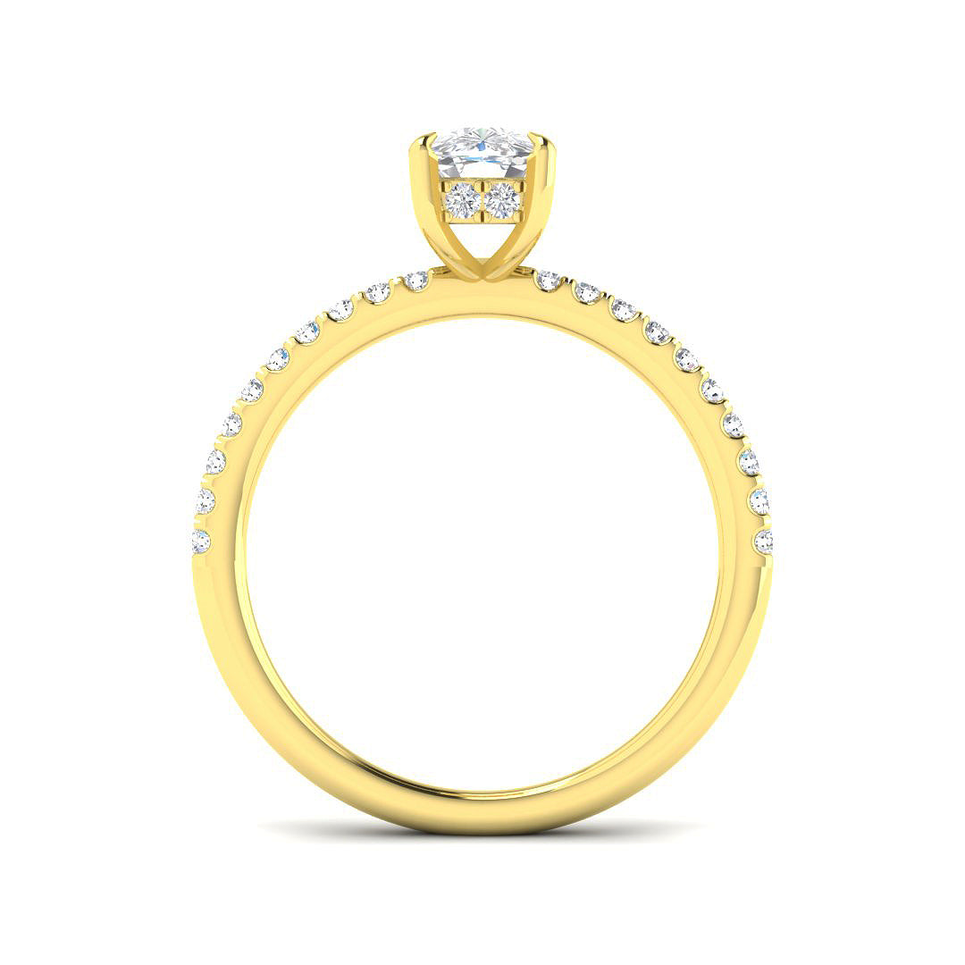 9ct Yellow Gold Radiant Lab Grown Diamond Ring 2