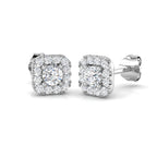 9ct White Gold Round Lab Grown Diamond Earrings 1