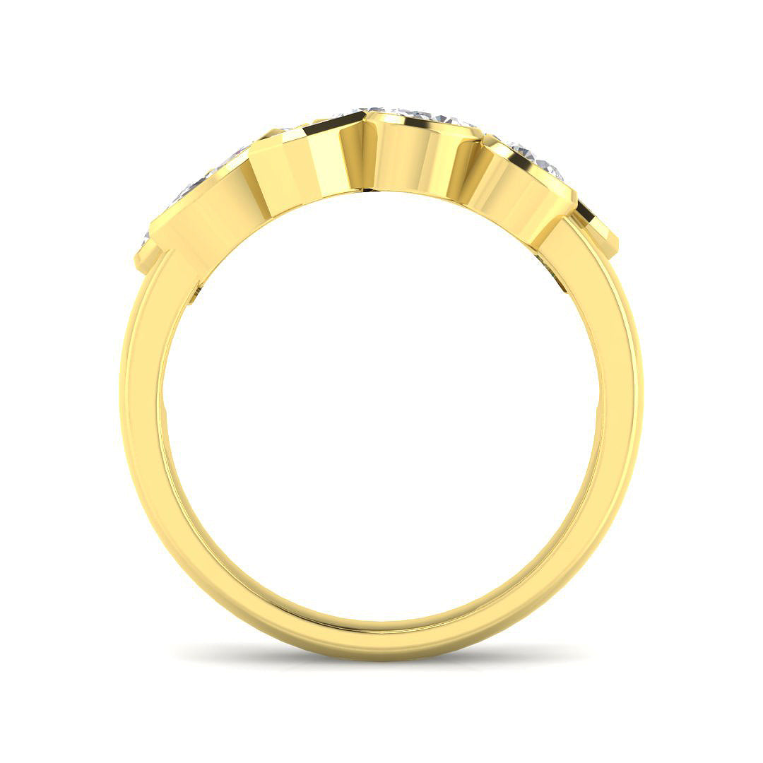 9ct Yellow Gold Emerald Cut and Marquise and Oval and Pear Lab Grown Diamond Ring 2