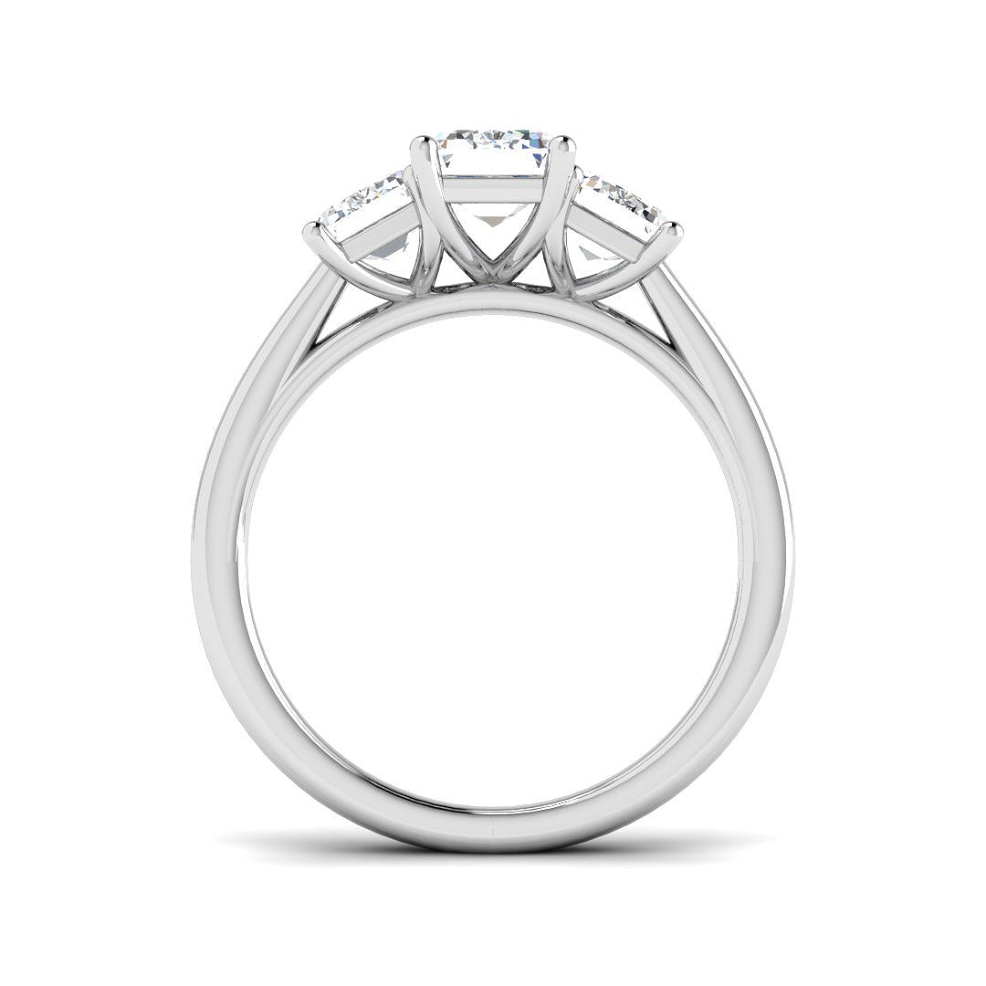 9ct White Gold Emerald Cut Lab Grown Diamond Ring 2
