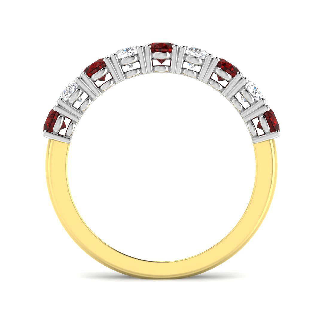 9ct Two Tone Oval Ruby and Diamond Ring 2