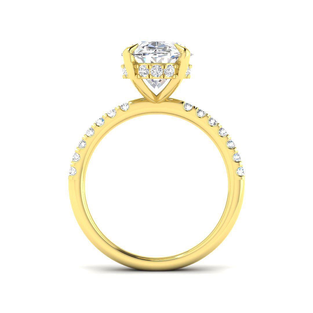 9ct Yellow Gold Oval Lab Grown Diamond Ring 2