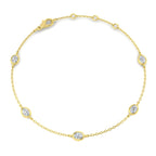 9ct Yellow Gold Oval Lab Grown Diamond Bracelet 1