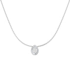 9ct White Gold Pear Lab Grown Diamond Necklace 1