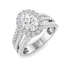 18ct White Gold Oval Lab Grown Diamond Ring 1