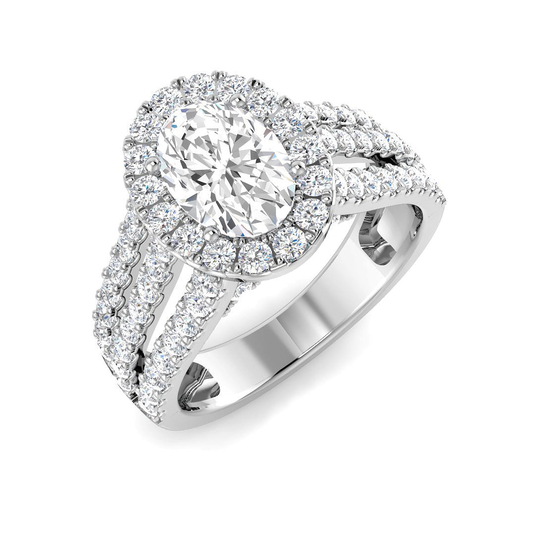 Platinum Oval Lab Grown Diamond Ring 1