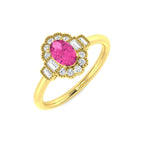 9ct Yellow Gold Baguette and Oval Multi Sapphire and Diamond Ring 1