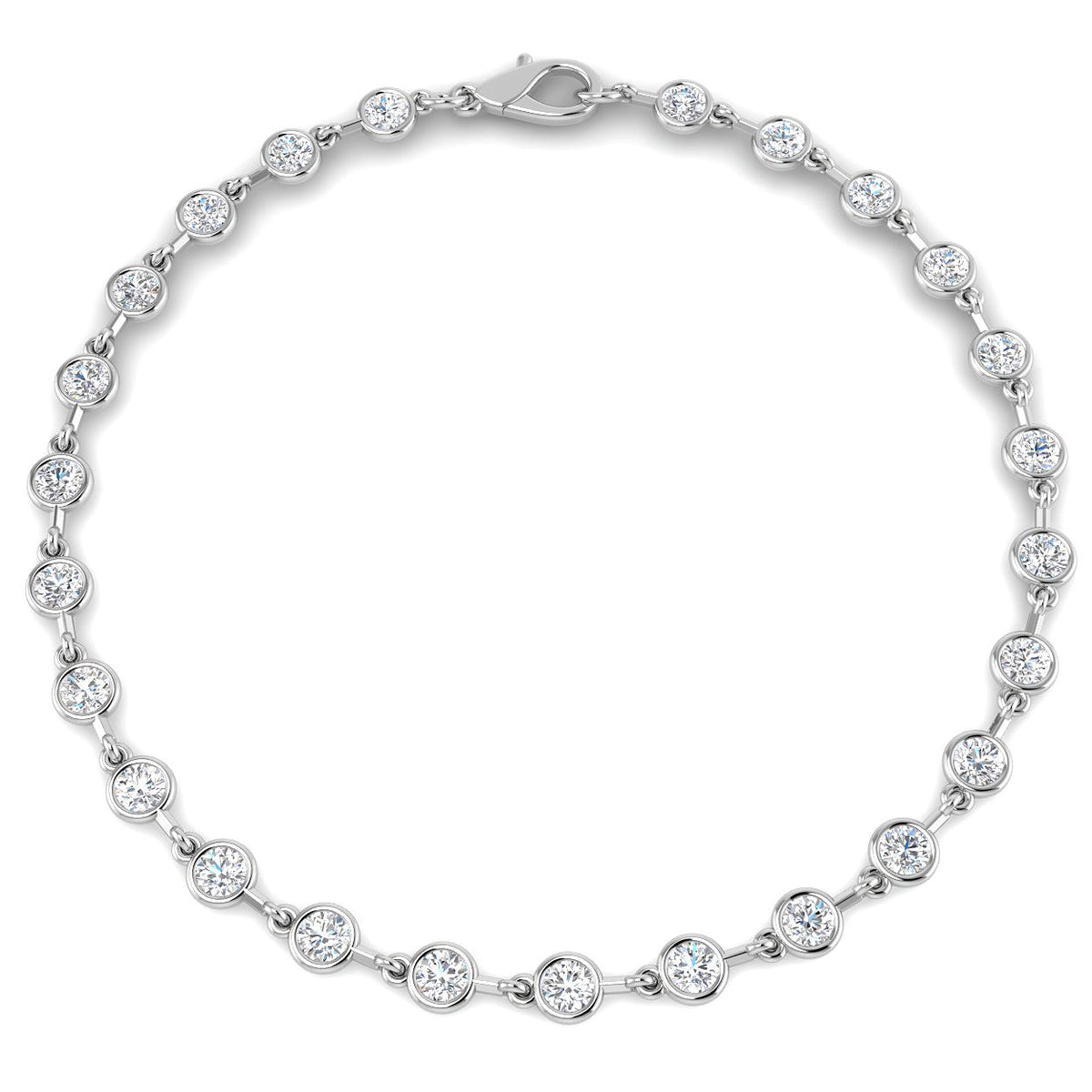 9ct White Gold Round Lab Grown Diamond Bracelet 1