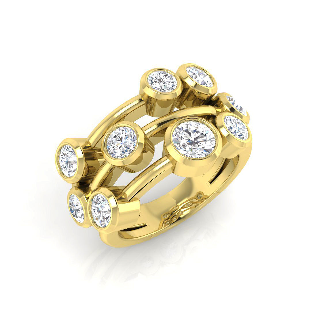 9ct Yellow Gold Round Lab Grown Diamond Ring 1
