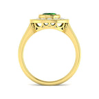9ct Yellow Gold Oval Emerald and Diamond Ring 2