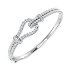 9ct White Gold Round Lab Grown Diamond Bangle 1