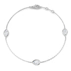 9ct White Gold Pear Lab Grown Diamond Bracelet 1