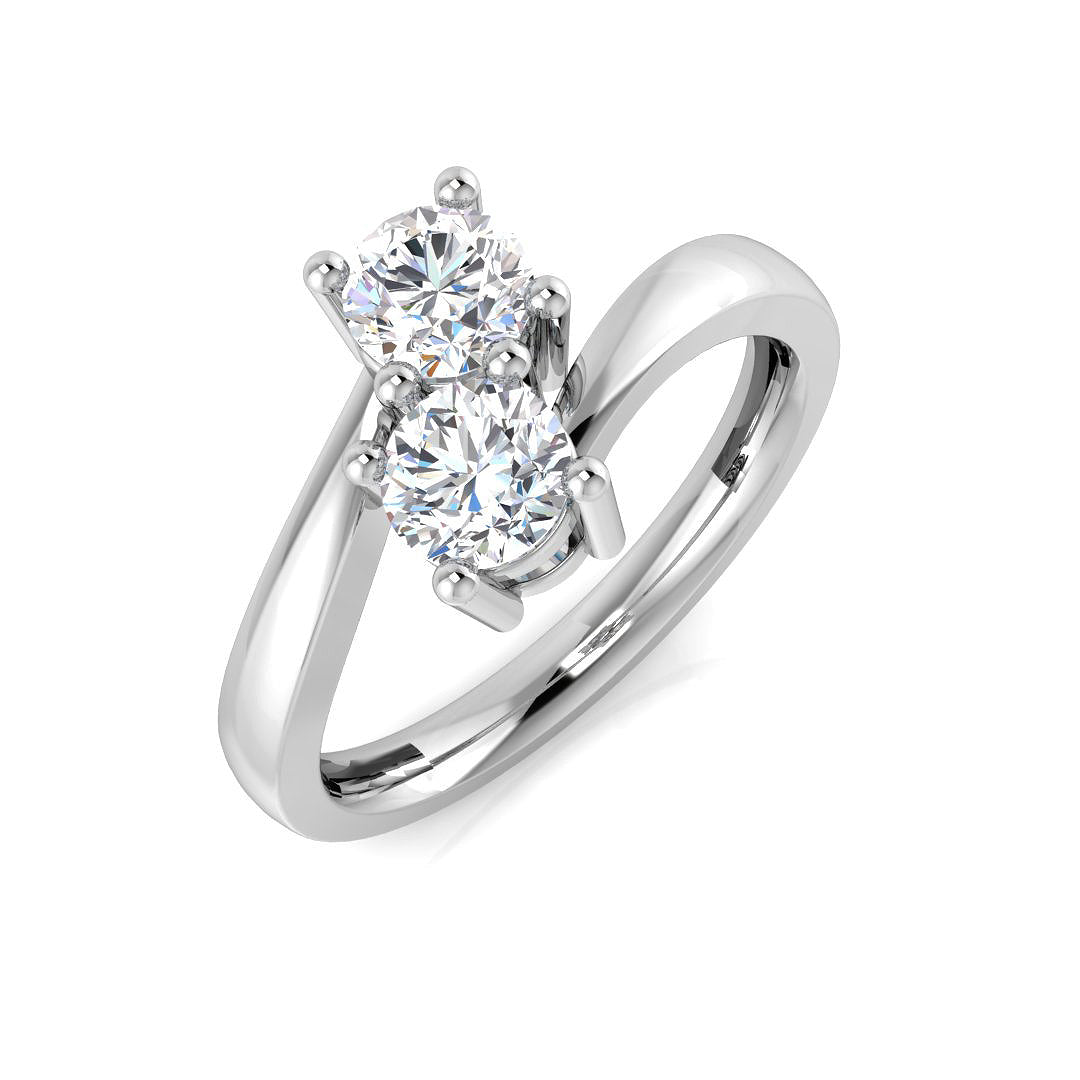 9ct White Gold Round Lab Grown Diamond Ring 1