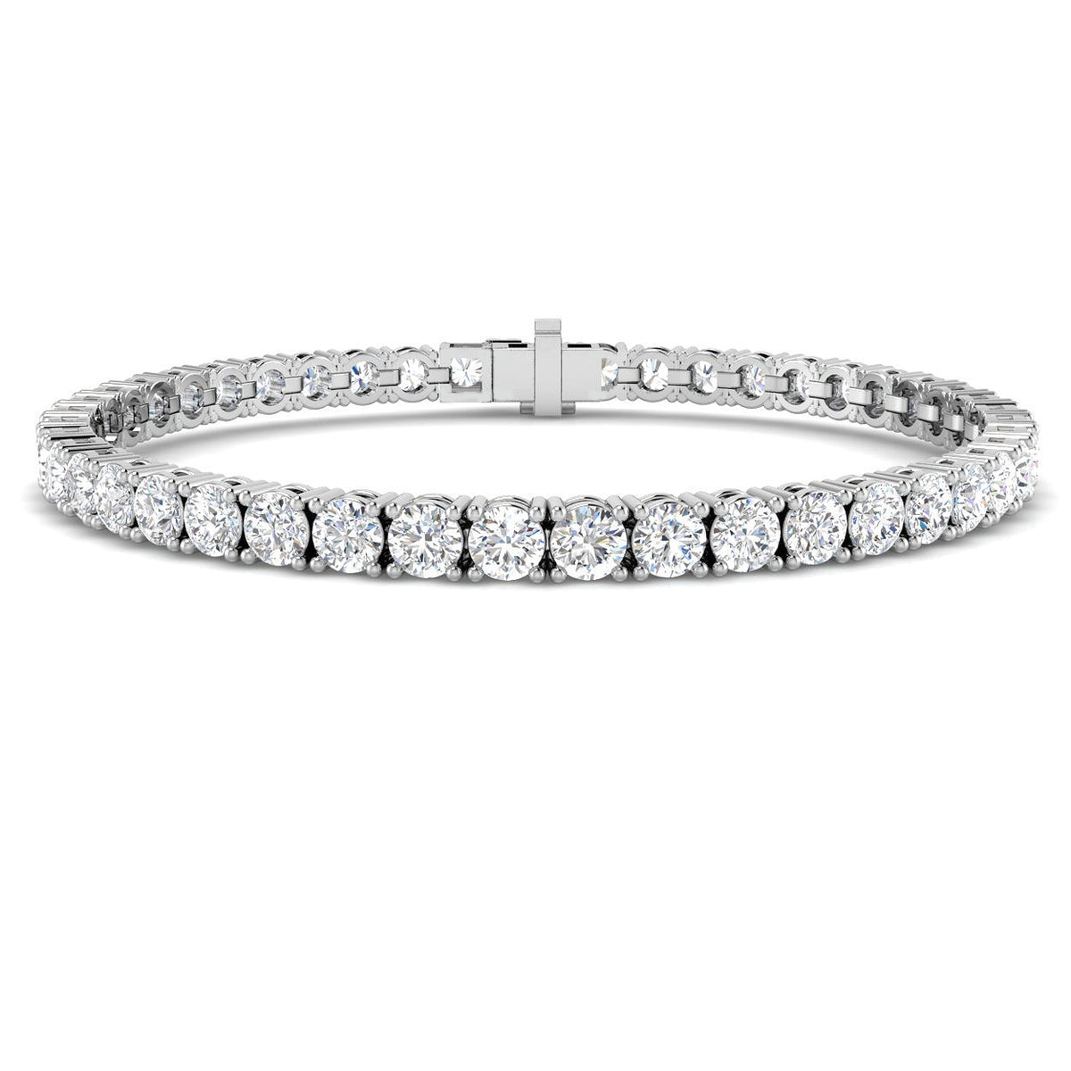 9ct White Gold Round Lab Grown Diamond Bracelet 1