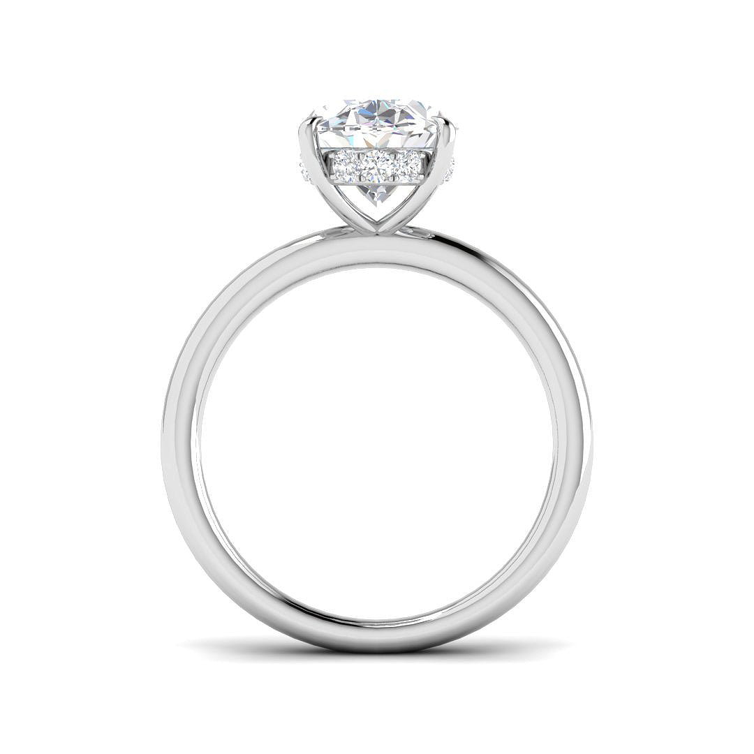 9ct White Gold Oval Lab Grown Diamond Ring 2